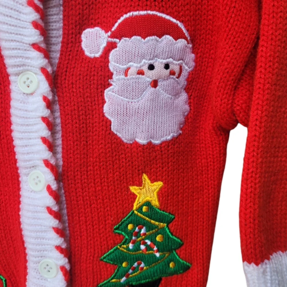 Pride N Joy Vintage Christmas Cardigan Sweater Red Size 18 Months